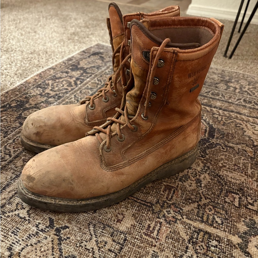Wolverine Tan Leather Boots. Recently Re-Soled